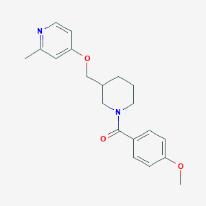 molecular formula C20H24N2O3 B2906455 (4-Methoxyphenyl)-[3-[(2-methylpyridin-4-yl)oxymethyl]piperidin-1-yl]methanone CAS No. 2380070-51-7