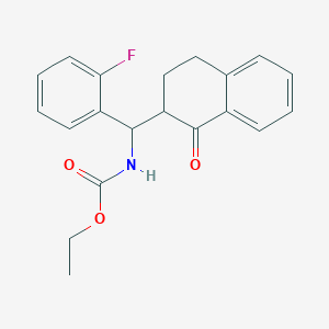 molecular formula C20H20FNO3 B2906457 ethyl N-[(2-fluorophenyl)(1-oxo-1,2,3,4-tetrahydro-2-naphthalenyl)methyl]carbamate CAS No. 478063-97-7