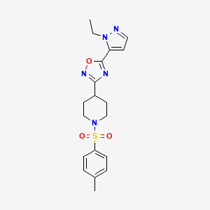 4-[5-(1-ethyl-1H-pyrazol-5-yl)-1,2,4-oxadiazol-3-yl]-1-[(4-methylphenyl)sulfonyl]piperidine