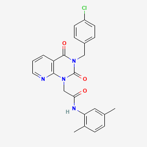 molecular formula C24H21ClN4O3 B2906472 2-{3-[(4-chlorophenyl)methyl]-2,4-dioxo-1H,2H,3H,4H-pyrido[2,3-d]pyrimidin-1-yl}-N-(2,5-dimethylphenyl)acetamide CAS No. 931727-04-7
