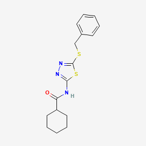 N-(5-benzylsulfanyl-1,3,4-thiadiazol-2-yl)cyclohexanecarboxamide
