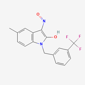 molecular formula C17H13F3N2O2 B2906494 5-methyl-1-[3-(trifluoromethyl)benzyl]-1H-indole-2,3-dione 3-oxime CAS No. 303740-79-6