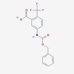 molecular formula C16H12F3NO4 B2906500 5-(Phenylmethoxycarbonylamino)-2-(trifluoromethyl)benzoic acid CAS No. 2287313-66-8