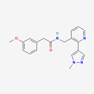 molecular formula C19H20N4O2 B2906502 2-(3-methoxyphenyl)-N-((2-(1-methyl-1H-pyrazol-4-yl)pyridin-3-yl)methyl)acetamide CAS No. 2034537-15-8