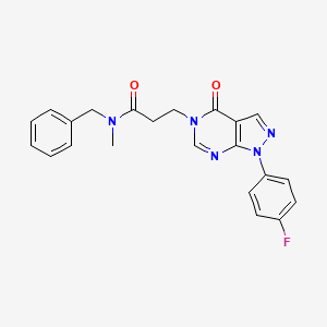 molecular formula C22H20FN5O2 B2906503 N-benzyl-3-(1-(4-fluorophenyl)-4-oxo-1H-pyrazolo[3,4-d]pyrimidin-5(4H)-yl)-N-methylpropanamide CAS No. 946312-61-4