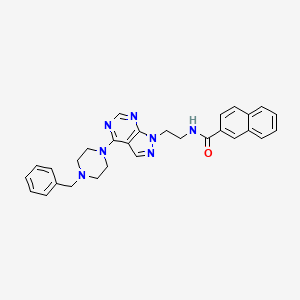 molecular formula C29H29N7O B2906504 N-(2-(4-(4-benzylpiperazin-1-yl)-1H-pyrazolo[3,4-d]pyrimidin-1-yl)ethyl)-2-naphthamide CAS No. 1021061-49-3