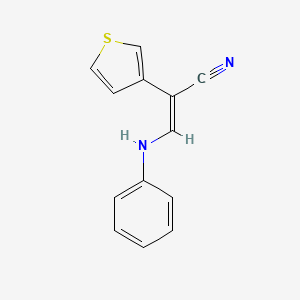 molecular formula C13H10N2S B2906510 3-Anilino-2-(3-thienyl)acrylonitrile CAS No. 1164503-74-5