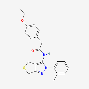molecular formula C22H23N3O2S B2906511 2-(4-ethoxyphenyl)-N-[2-(2-methylphenyl)-4,6-dihydrothieno[3,4-c]pyrazol-3-yl]acetamide CAS No. 887223-85-0