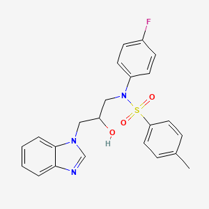 molecular formula C23H22FN3O3S B2906512 N-(3-(1H-benzo[d]imidazol-1-yl)-2-hydroxypropyl)-N-(4-fluorophenyl)-4-methylbenzenesulfonamide CAS No. 1021208-09-2
