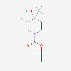 molecular formula C12H20F3NO3 B2906514 tert-Butyl 4-hydroxy-3-methyl-4-(trifluoromethyl)piperidine-1-carboxylate CAS No. 1871000-15-5
