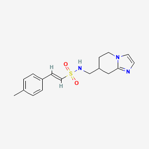 molecular formula C17H21N3O2S B2906516 (E)-2-(4-Methylphenyl)-N-(5,6,7,8-tetrahydroimidazo[1,2-a]pyridin-7-ylmethyl)ethenesulfonamide CAS No. 2111909-52-3