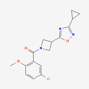 (5-Chloro-2-methoxyphenyl)(3-(3-cyclopropyl-1,2,4-oxadiazol-5-yl)azetidin-1-yl)methanone