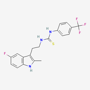 molecular formula C19H17F4N3S B2906523 1-(2-(5-氟-2-甲基-1H-吲哚-3-基)乙基)-3-(4-(三氟甲基)苯基)硫脲 CAS No. 847389-14-4