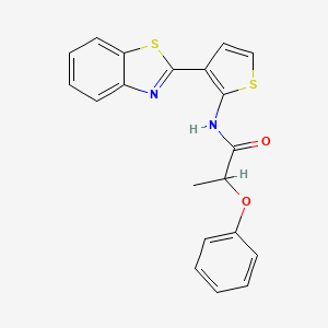 molecular formula C20H16N2O2S2 B2906524 N-(3-(benzo[d]thiazol-2-yl)thiophen-2-yl)-2-phenoxypropanamide CAS No. 1172283-40-7