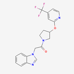 2-(1H-benzo[d]imidazol-1-yl)-1-(3-((4-(trifluoromethyl)pyridin-2-yl)oxy)pyrrolidin-1-yl)ethanone