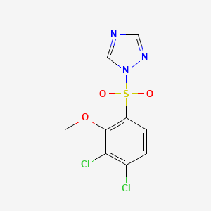 molecular formula C9H7Cl2N3O3S B2906536 1-((3,4-dichloro-2-methoxyphenyl)sulfonyl)-1H-1,2,4-triazole CAS No. 2058515-62-9