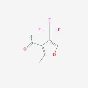 molecular formula C7H5F3O2 B2906554 2-Methyl-4-(trifluoromethyl)furan-3-carbaldehyde CAS No. 1784463-88-2