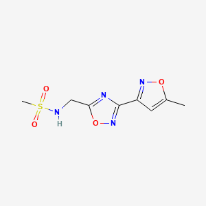 molecular formula C8H10N4O4S B2906559 N-((3-(5-methylisoxazol-3-yl)-1,2,4-oxadiazol-5-yl)methyl)methanesulfonamide CAS No. 1904017-70-4