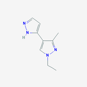 molecular formula C9H12N4 B2906560 1'-Ethyl-3'-methyl-1'H,2H-3,4'-bipyrazole CAS No. 1006464-91-0