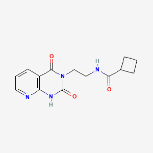 molecular formula C14H16N4O3 B2906561 N-(2-(2,4-dioxo-1,2-dihydropyrido[2,3-d]pyrimidin-3(4H)-yl)ethyl)cyclobutanecarboxamide CAS No. 2034321-54-3
