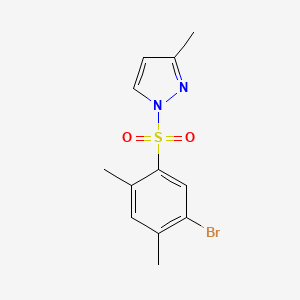 molecular formula C12H13BrN2O2S B2906563 1-((5-bromo-2,4-dimethylphenyl)sulfonyl)-3-methyl-1H-pyrazole CAS No. 2249525-37-7