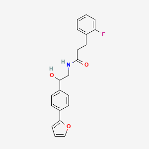 molecular formula C21H20FNO3 B2906571 3-(2-fluorophenyl)-N-(2-(4-(furan-2-yl)phenyl)-2-hydroxyethyl)propanamide CAS No. 2320724-94-3