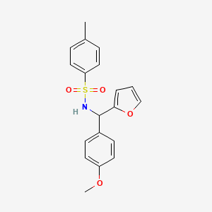 molecular formula C19H19NO4S B2906575 N-[(furan-2-yl)(4-methoxyphenyl)methyl]-4-methylbenzene-1-sulfonamide CAS No. 1631738-40-3