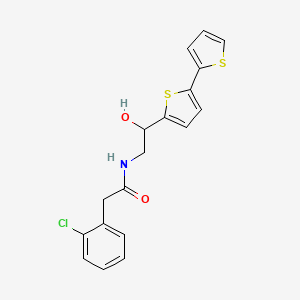 molecular formula C18H16ClNO2S2 B2906579 N-(2-{[2,2'-bithiophene]-5-yl}-2-hydroxyethyl)-2-(2-chlorophenyl)acetamide CAS No. 2097931-46-7