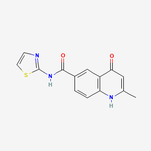 molecular formula C14H11N3O2S B2906581 4-hydroxy-2-methyl-N-(thiazol-2-yl)quinoline-6-carboxamide CAS No. 950248-36-9