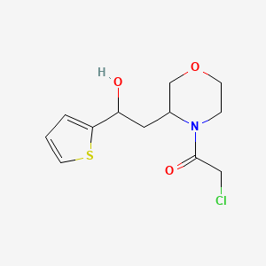 molecular formula C12H16ClNO3S B2906586 2-Chloro-1-[3-(2-hydroxy-2-thiophen-2-ylethyl)morpholin-4-yl]ethanone CAS No. 2411193-61-6