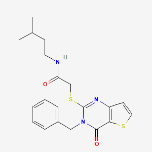 2-[(3-benzyl-4-oxo-3,4-dihydrothieno[3,2-d]pyrimidin-2-yl)sulfanyl]-N-(3-methylbutyl)acetamide