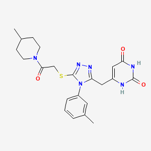 6-((5-((2-(4-methylpiperidin-1-yl)-2-oxoethyl)thio)-4-(m-tolyl)-4H-1,2,4-triazol-3-yl)methyl)pyrimidine-2,4(1H,3H)-dione