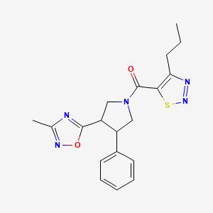 (3-(3-Methyl-1,2,4-oxadiazol-5-yl)-4-phenylpyrrolidin-1-yl)(4-propyl-1,2,3-thiadiazol-5-yl)methanone