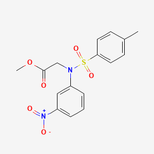 molecular formula C16H16N2O6S B2906601 Methyl N-[(4-methylphenyl)sulfonyl]-N-(3-nitrophenyl)glycinate CAS No. 884986-15-6
