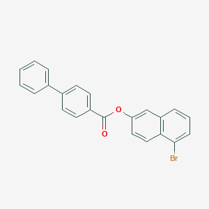 molecular formula C23H15BrO2 B290661 5-Bromo-2-naphthyl [1,1'-biphenyl]-4-carboxylate 