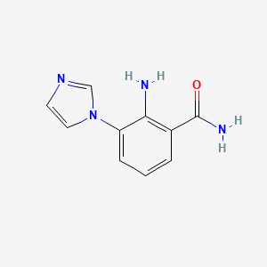 molecular formula C10H10N4O B2906611 2-amino-3-(1H-imidazol-1-yl)benzamide CAS No. 1545438-96-7