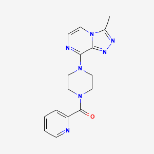 molecular formula C16H17N7O B2906614 (4-(3-Methyl-[1,2,4]triazolo[4,3-a]pyrazin-8-yl)piperazin-1-yl)(pyridin-2-yl)methanone CAS No. 2034506-72-2