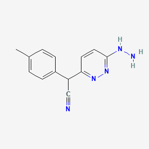 molecular formula C13H13N5 B2906617 2-(6-Hydrazinylpyridazin-3-yl)-2-(4-methylphenyl)acetonitrile CAS No. 400087-43-6