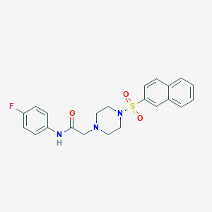 molecular formula C22H22FN3O3S B2906618 N-(4-fluorophenyl)-2-[4-(naphthalene-2-sulfonyl)piperazin-1-yl]acetamide CAS No. 890604-52-1