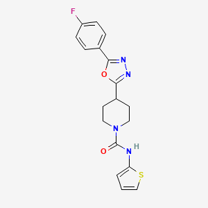 molecular formula C18H17FN4O2S B2906619 4-(5-(4-fluorophenyl)-1,3,4-oxadiazol-2-yl)-N-(thiophen-2-yl)piperidine-1-carboxamide CAS No. 1170038-31-9