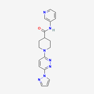 molecular formula C18H19N7O B2906622 1-(6-(1H-pyrazol-1-yl)pyridazin-3-yl)-N-(pyridin-3-yl)piperidine-4-carboxamide CAS No. 1286697-76-4