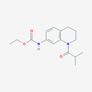 molecular formula C16H22N2O3 B2906638 Ethyl (1-isobutyryl-1,2,3,4-tetrahydroquinolin-7-yl)carbamate CAS No. 955610-43-2