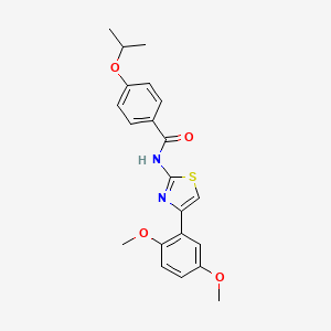 molecular formula C21H22N2O4S B2906645 N-(4-(2,5-dimethoxyphenyl)thiazol-2-yl)-4-isopropoxybenzamide CAS No. 681233-47-6