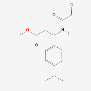 molecular formula C15H20ClNO3 B2906656 Methyl 3-[(2-chloroacetyl)amino]-3-(4-isopropylphenyl)propanoate CAS No. 866018-06-6