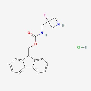 9H-Fluoren-9-ylmethyl N-[(3-fluoroazetidin-3-yl)methyl]carbamate;hydrochloride