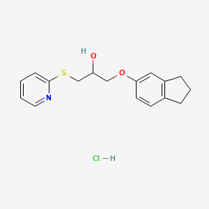 molecular formula C17H20ClNO2S B2906667 1-((2,3-dihydro-1H-inden-5-yl)oxy)-3-(pyridin-2-ylthio)propan-2-ol hydrochloride CAS No. 1185697-86-2