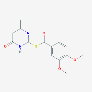 2-[(3,4-Dimethoxyphenyl)carbonylthio]-6-methyl-1,5,6-trihydropyrimidin-4-one