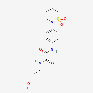 molecular formula C15H21N3O5S B2906675 N'-[4-(1,1-dioxothiazinan-2-yl)phenyl]-N-(3-hydroxypropyl)oxamide CAS No. 899980-13-3