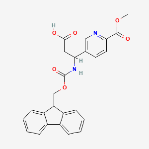 molecular formula C25H22N2O6 B2906678 3-(9H-Fluoren-9-ylmethoxycarbonylamino)-3-(6-methoxycarbonylpyridin-3-yl)propanoic acid CAS No. 2249380-32-1