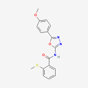 molecular formula C17H15N3O3S B2906682 N-(5-(4-methoxyphenyl)-1,3,4-oxadiazol-2-yl)-2-(methylthio)benzamide CAS No. 896352-02-6